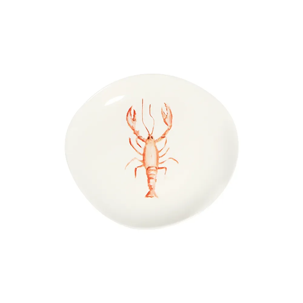 Lobster Coral Pebble Flat Plate 21 cm