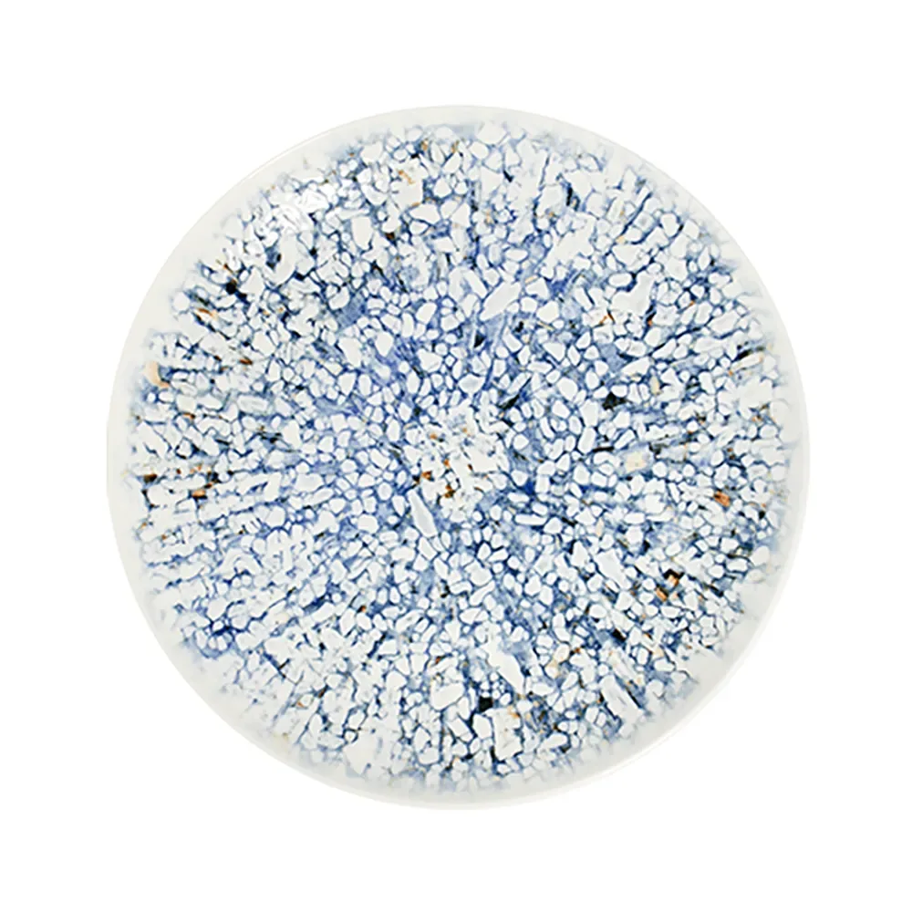 Mosaic Blue Tuval Flat Plate 28 cm