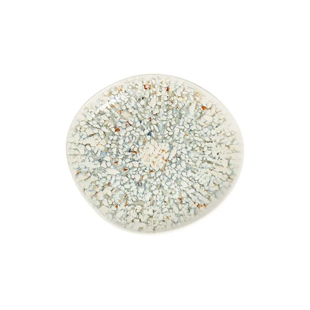 Mosaic Turquoise Pebble Flat Plate 21 cm