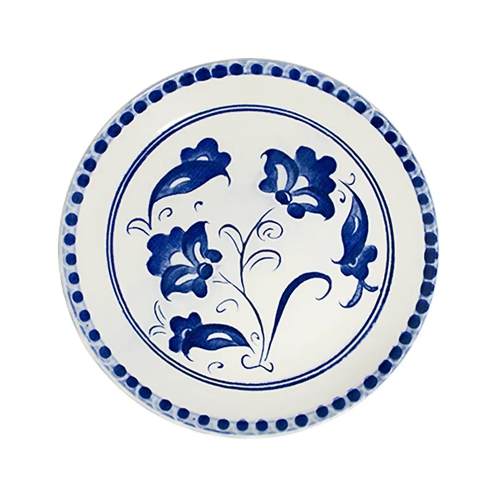 Petal Blue Tuval Flat Plate 28 cm