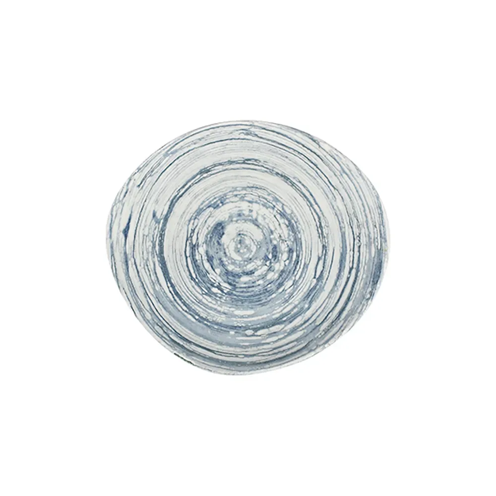 Swirl Blue Pebble Flat Plate 21 cm