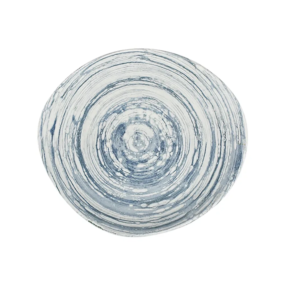 Swirl Blue Pebble Flat Plate 27 cm