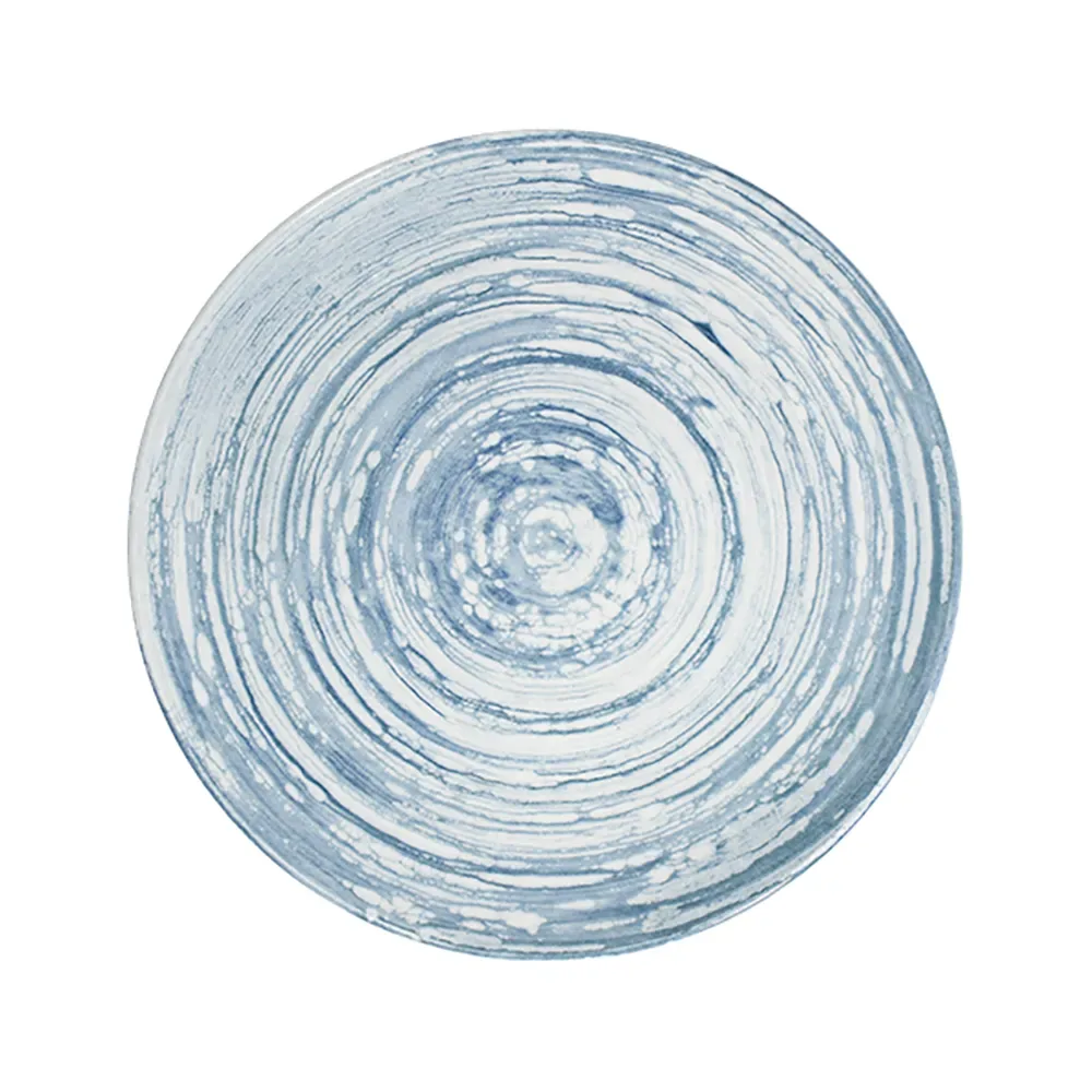 Swirl Blue Tuval Flat Plate 28 cm