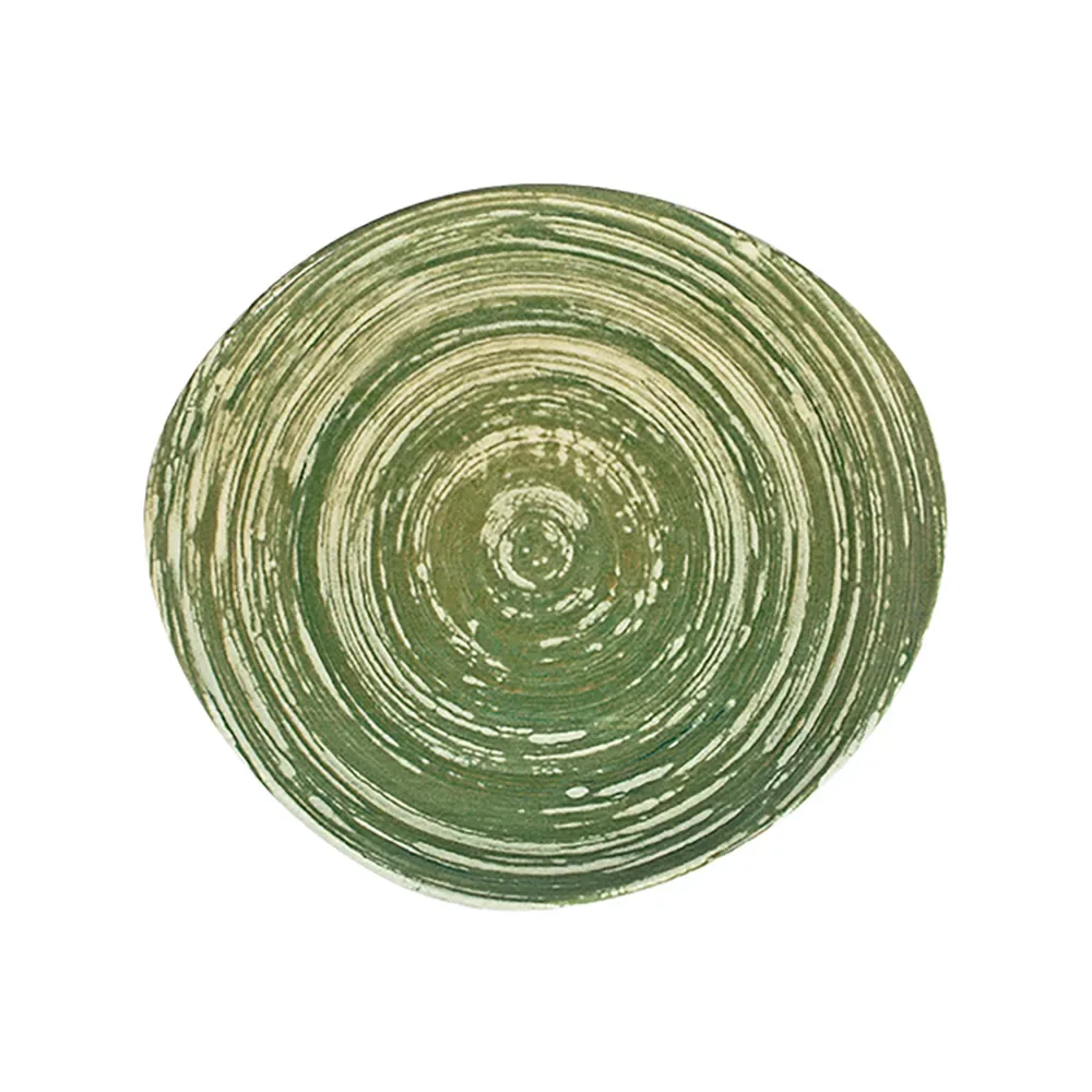 Swirl Green Pebble Flat Plate 27 cm