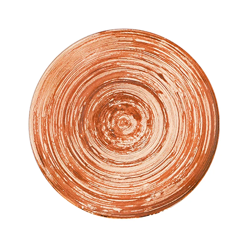 Swirl Terracotta Tuval Flat Plate 28 cm